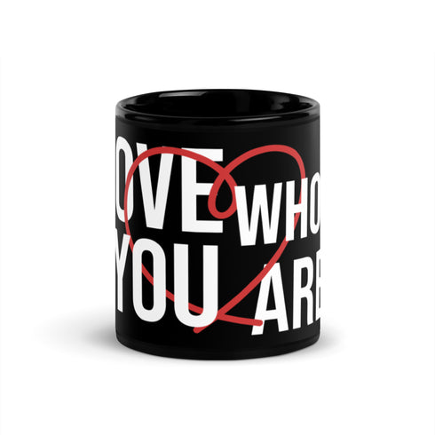 Love Who You Are Black Taza brillante